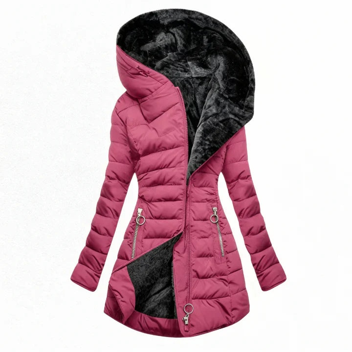 Manteau matelassé imperméable en cachemire à capuche