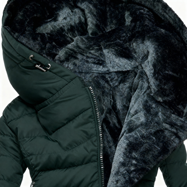 Manteau matelassé imperméable en cachemire à capuche