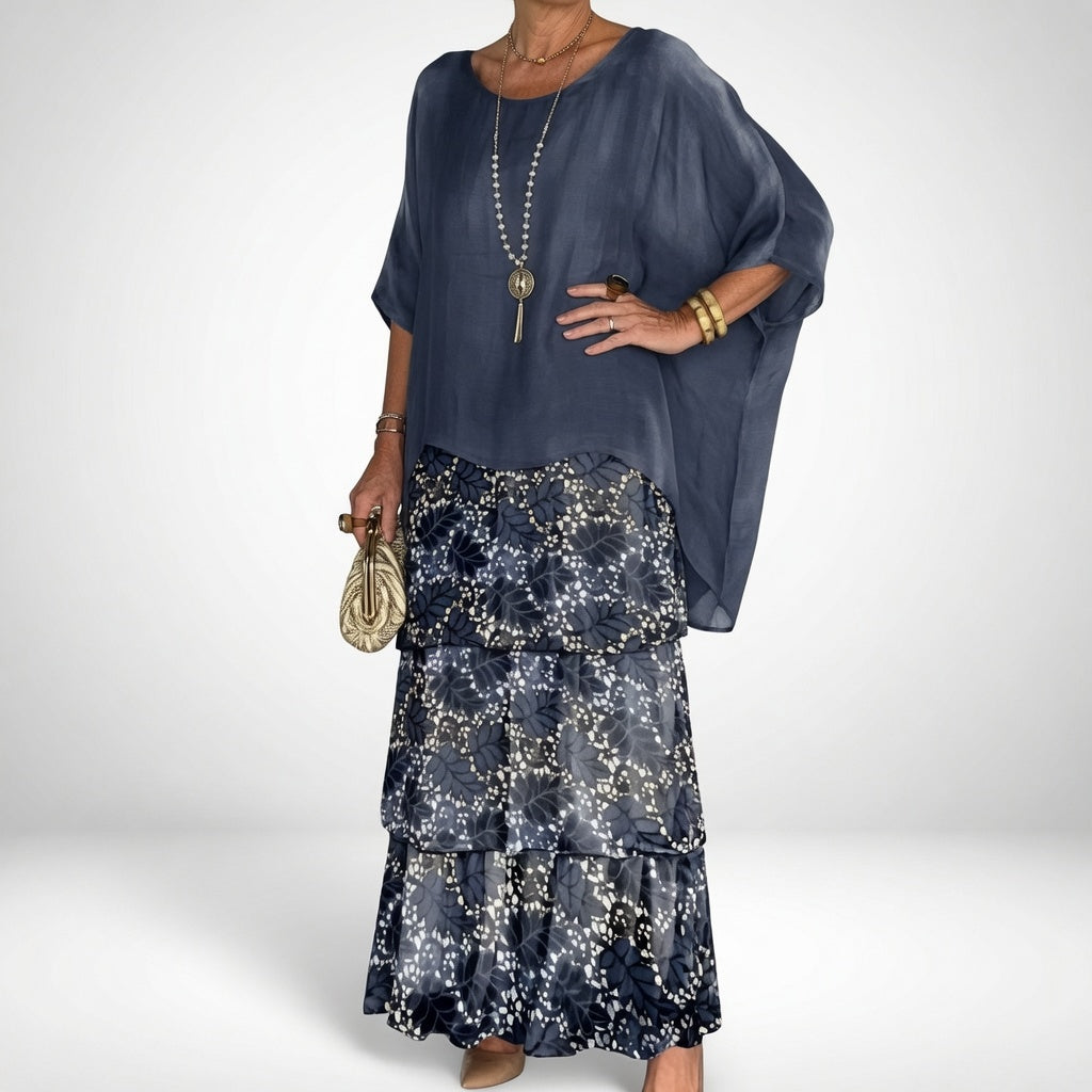 Émeline — Robe maxi fluide à volants bohème