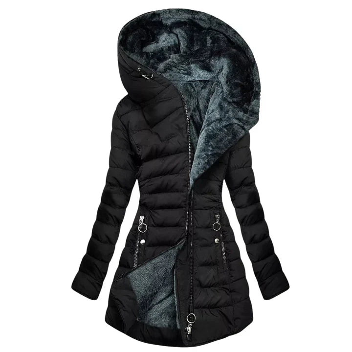 Manteau matelassé imperméable en cachemire à capuche