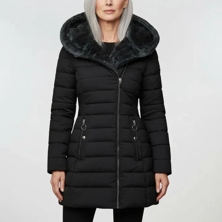 Manteau matelassé imperméable en cachemire à capuche