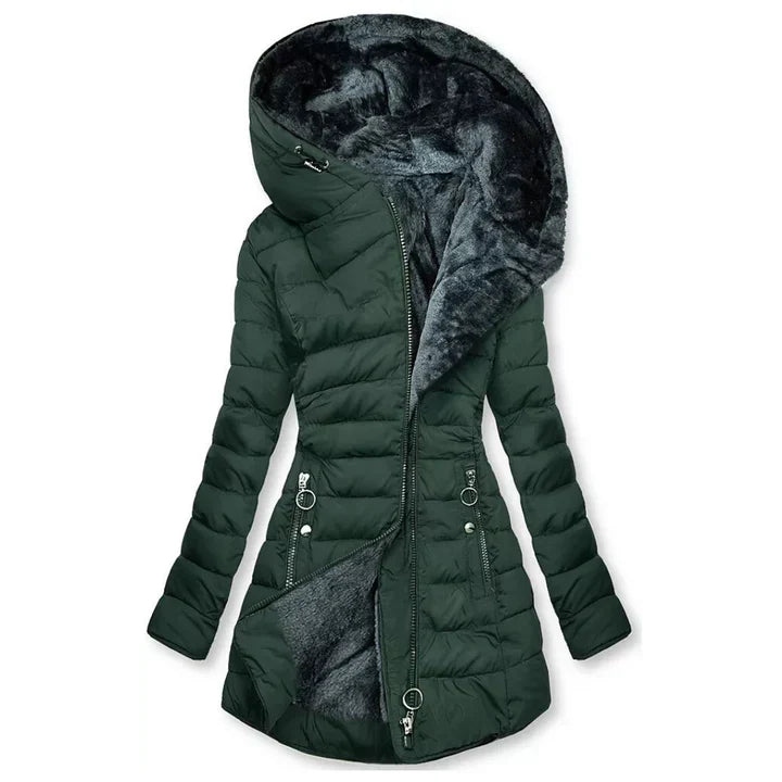 Manteau matelassé imperméable en cachemire à capuche