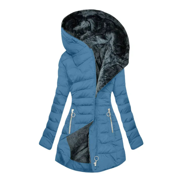 Manteau matelassé imperméable en cachemire à capuche